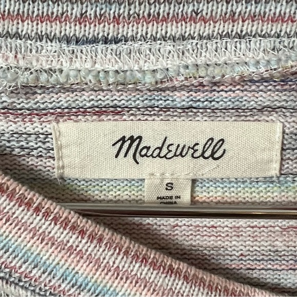 EUC Madewell Bubble-Sleeve Crop Top in Rainbow Stripe, Size Small - Picture 9 of 12